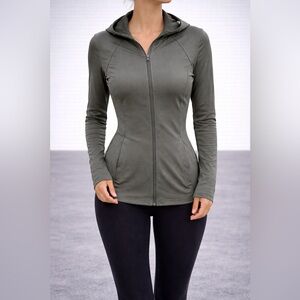 RBX Olive Green Zip Up Athletic Jacket Small Lightweight Athleisure Hoodie